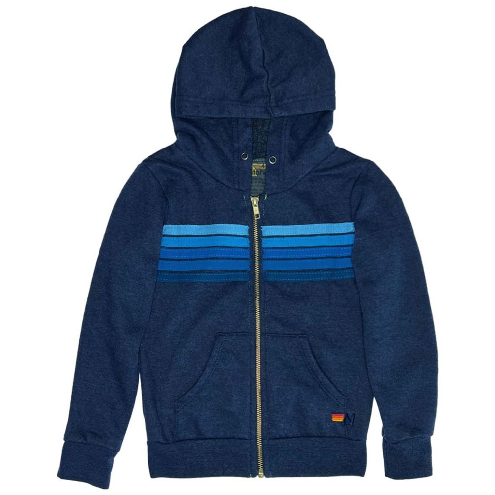 Aviator Nation - KID'S 5 STRIPE HOODIE - NAVY // BLUE STRIPES- sz 12 SOLD OUT